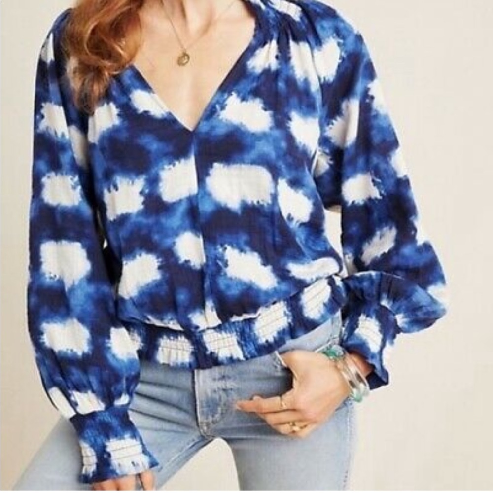 Anthropologie Blue Blouse